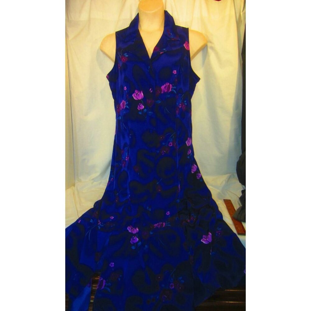 ALLISON-CHE purple floral sleeveless maxi dress women 14